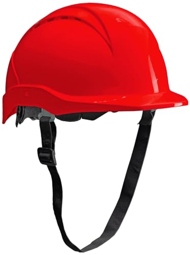 ACE Patera Bauhelm - Robuster Schutzhelm für BAU & Industrie - EN 397 - mit Einstellbarer Belüftung - Rot von ACE