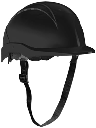 ACE Patera Bauhelm - Robuster Schutzhelm für BAU & Industrie - EN 397 - mit Einstellbarer Belüftung - Schwarz von ACE