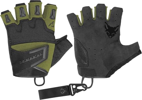 ACE Schakal Einsatz-Handschuh Fingerlos - Handschuhe Taktisch ohne Finger - für Paintball und Schießsport - Oliv - S von ACE