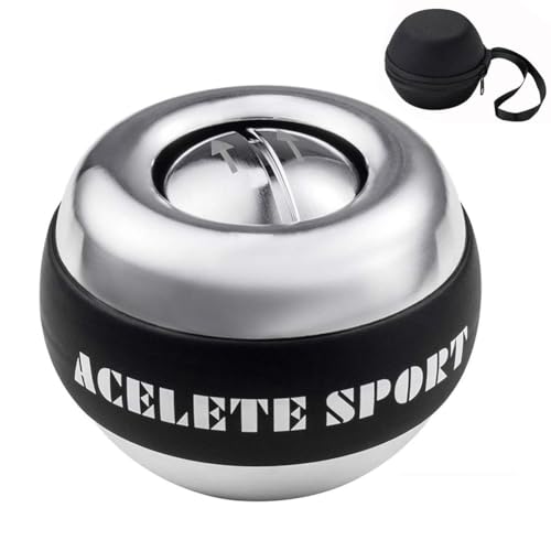 ACELETE Auto-Start 2.0 Gyro Ball Handgelenktrainer Handgelenktrainer Ball Unterarm Stärker für stärkere Handgelenkknochen und Muskeln (Metall mit Licht) von ACELETE