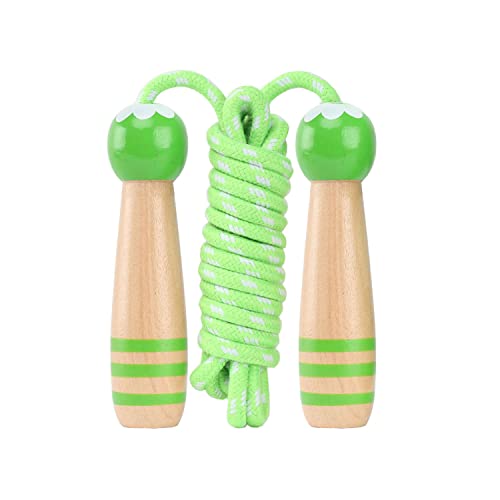 Sprungseil Kinder Verstellbare, Kinder Springseil mit Holzgriff, Hüpfseil Seilspringen Kinder Baumwolle, Kids Skipping Rope Geschenke für Jungen und Mädchen 4 5 6 7 8 9 10 jahre von ACEONE