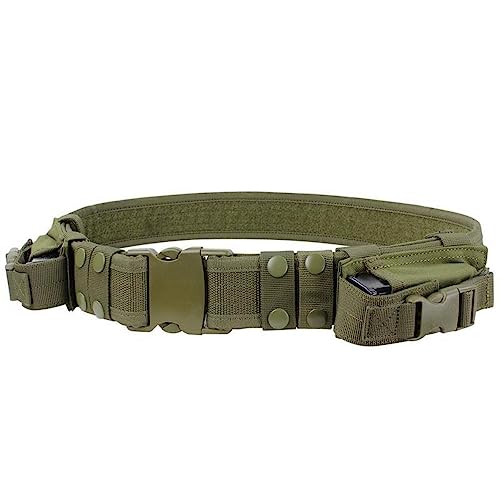 ACEXIER Jagdausrüstungssystem Taktischer Gürtel Taillenstütze Sicherheit Militärischer Kampfeinsatz Utility-Gürtel mit Magazintaschen (Green) von ACEXIER