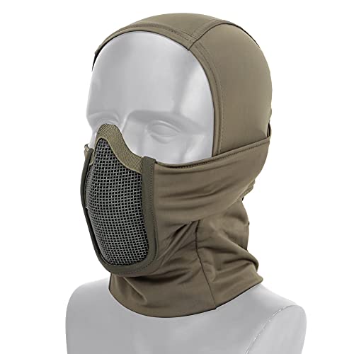 ACEXIER Tactical Balaclava Mesh Mask Airsoft Paintball Vollgesichtsschutz Ninja Style Hood Stahl Metallmaske Faltbares Design von ACEXIER