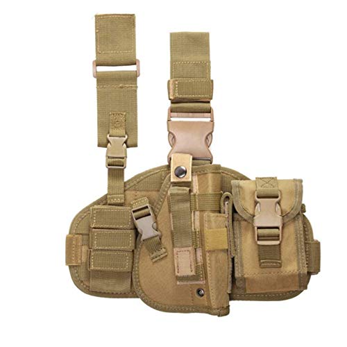 ACEXIER Tactical Drop Leg Holster mit Magazintasche Military Tactical MOLLE Pistol Handgun Oberschenkel Pistol Gun Holster Verstellbares rechtshändiges Plattformpanel von ACEXIER