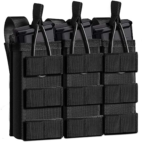 ACEXIER Tactical Molle Magazintasche Triple Mag Tasche Patronentasche für Gewehrpistole Jagd Paintball Mag Holder Träger (Black) von ACEXIER