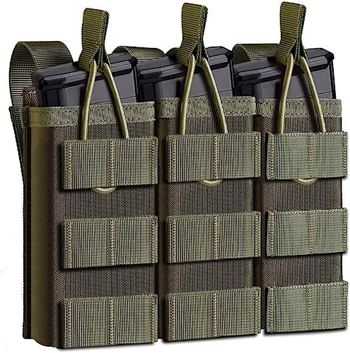 ACEXIER Tactical Molle Magazintasche Triple Mag Tasche Patronentasche für Gewehrpistole Jagd Paintball Mag Holder Träger (Green) von ACEXIER