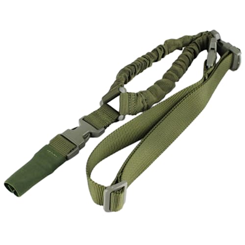 ACEXIER Tactical Single Point Sling Bungee Verstellbares schnell abnehmbares Hakengewehr Airsoft Sling Jagdwaffenzubehör (Green) von ACEXIER