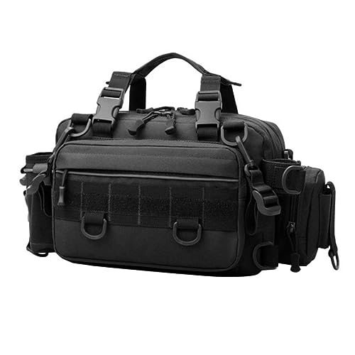 ACEXIER Taktische Umhängetasche Multifunktions Köder Angeln Tackle Pack Outdoor Tasche Große Kapazität Aufbewahrungstasche Jagd Camping Handtasche, Schwarz (Black) von ACEXIER