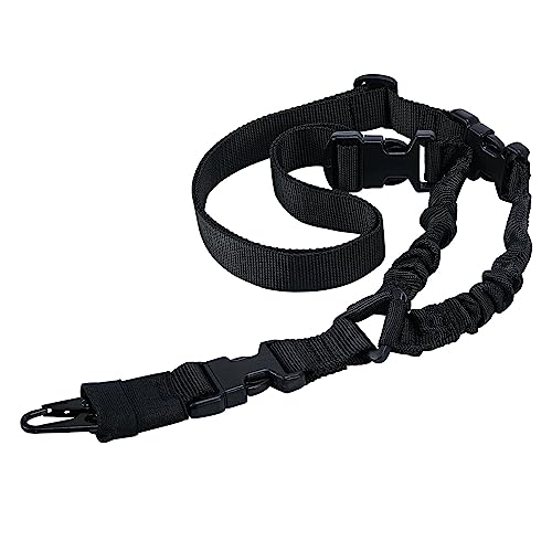 ACEXIER Verstellbarer taktischer Schlingengürtel Single Point 1000D Heavy Duty Mount Bungee Slings Kit Airsoft Strap Jagdzubehör Cs Army (Black) von ACEXIER