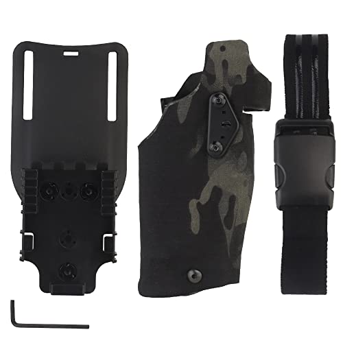 Taktisches Pistolenholster für Glock 17/19 mit X300/X300U Taschenlampe Jagd Airsoft Holster Zubehör Leg Shroud Drop (BCP) von ACEXIER