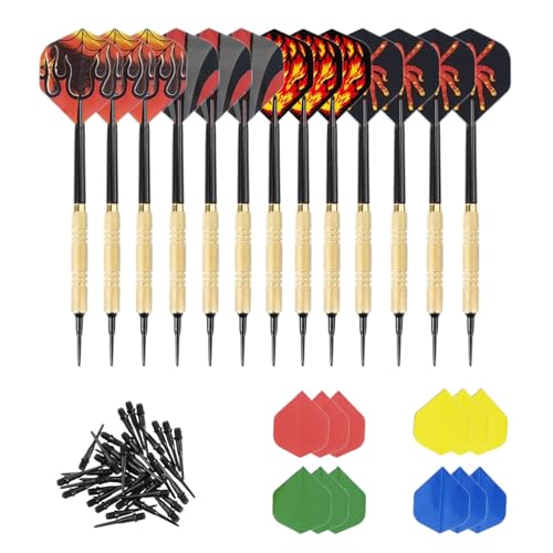 ACONDE Dartpfeile mit Kunststoffspitze, Dart Pfeile Set mit 24 zusätzlichen Flights 8 Motive, 100 Kunststoff Dartspitzen Zum Austauschen, 12 Stück ACONDE Dartpfeile mit Kunststoffspitze, Dart Pfeile Set mit 24 zusätzlichen Flights 8 Motive, 100 Kunststoff Dartspitzen Zum Austauschen, 12 Stück von ACONDE