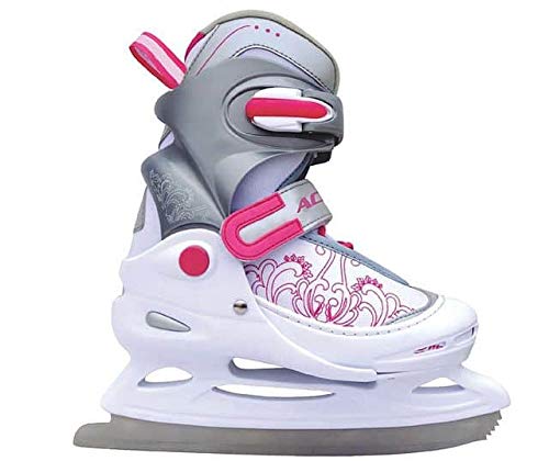 ACRA Schlittschuhe für Mädchen I Kids Ice Skates mit einstellbare Größen 26-29 I weiß-pink von ACRA