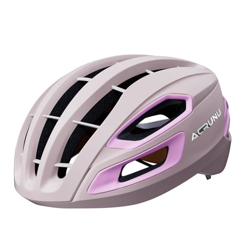 ACRUNU Fahrradhelm Herren Damen MTB Helm mit FIDLOCK Magnetverschluss Inklusive Ionic+ Technologie 11 Belüftungslöcher Radhelm für Herren und Damen Einstellbare Radhelm Fahrradhelme-Milchtee Rosa L von ACRUNU