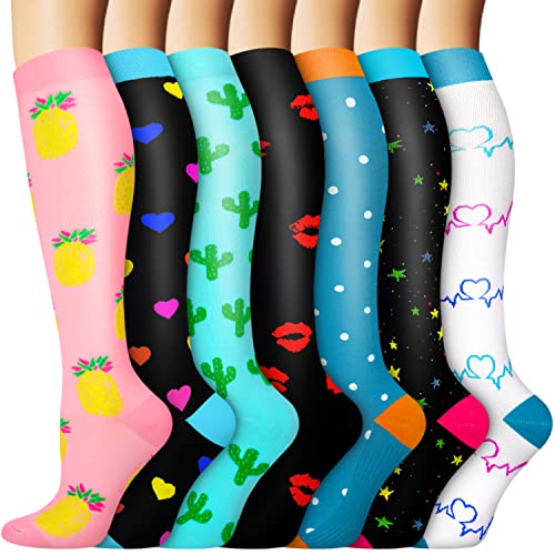 7 Paar Kompressionsstrümpfe Damen und Herren, Kompressionssocken Stützstrümpfe Compression Socks Laufstrümpfe Kompression für Flug,Sport,Reisen, Radsport, krankenschwester 7 Paar Kompressionsstrümpfe Damen und Herren, Kompressionssocken Stützstrümpfe Compression Socks Laufstrümpfe Kompression für Flug,Sport,Reisen, Radsport, krankenschwester von ACTINPUT
