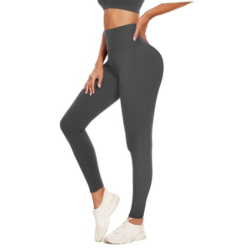 ACTINPUT Leggings Damen High Waist Sport Leggings Blickdicht Elastisch Yogahose Sporthose Laufhose für Sport Gym Fitness(Dunkelgrün,S-M) von ACTINPUT