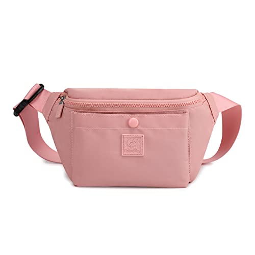 Damen Bauchtasche Gürteltasche, Mode Hüfttaschen Outdoor Sport Bauchtasche für Reisen Wandern Laufen, Gürtel Umhängetasche, Große Handytasche Unisex Pink von ADELGO