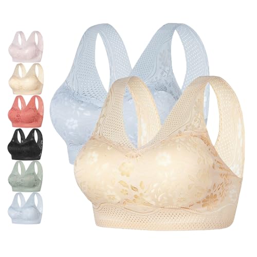 ADFUGE 2er-Pack orthopädischer Anti-Sagging-BH für Damen von Hatmeo, haltungskorrigierender und Anti-Sagging-BH für ältere Frauen, bügelloser Push-up-BH (2pc C,L) von ADFUGE