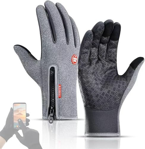 ADFUGE FROSTFIT - Thermo Handschuhe Perfekt Für Jedes Abenteuer, Thermo Handschuhe Herren Frostfit, Thermo Handschuhe Fahrrad, Wasserdicht Touchscreen Handschuhe, Warme Winterhandschuhe (Grau,XL) von ADFUGE