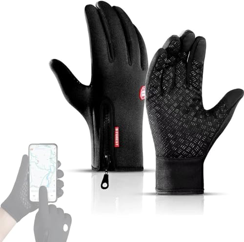 ADFUGE FROSTFIT - Thermo Handschuhe Perfekt Für Jedes Abenteuer, Thermo Handschuhe Herren Frostfit, Thermo Handschuhe Fahrrad, Wasserdicht Touchscreen Handschuhe, Warme Winterhandschuhe (Schwarz,XL) von ADFUGE