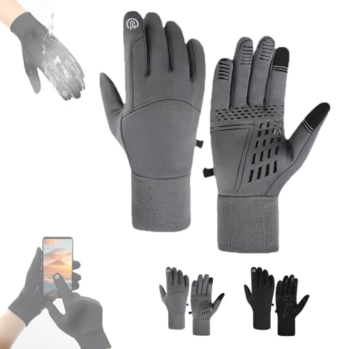 ADFUGE Naturvibes Thermoslim Handschuhe, Naturvibes Handschuhe, Naturvibes Touch Thermohandschuhe, Thermo Slim Handschuhe Herren Naturvibes, Naturvibes Thermo Handschuhe, Wasserdicht (Grey XL) von ADFUGE