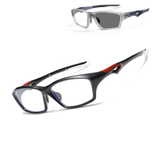 ADFUGE Optigaze-Brille, Myopie-Brille, neue Herren-Sportbrille aus TR90, rutschfest, hohl, verstellbare Bügel, Anti-Blaulicht-Brille (-350,Black 2) von ADFUGE