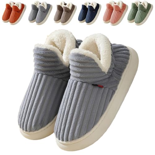 Pluffi Slipper Booties, Pluffi Cozy Stylish Slipper, Pluffi Slipper Shoes, Pluffi The Cozy & Stylish Slipper (8.5-9 Women/7.5-8 Men,Grey) von ADFUGE