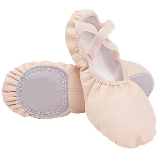 ADFVGG Ballett-Tanzschuhe* Leichte Ballettschuhe, Damen-Ballettschuhe aus Leder, Ballett-Tanz-Hausschuhe, Kinder, Mädchen, Geteilte Sohle, Lederschuhe for Tanzen, Ballettschuhe for Damen (39) von ADFVGG