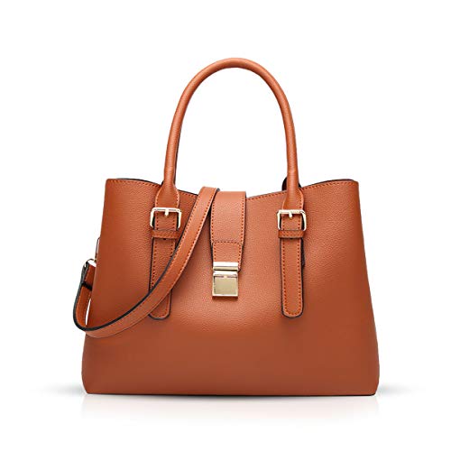 ADITAM Damen Handtaschen Top Handle Taschen Modische Lederhandtasche für Damen Umhängetaschen für Damen Weiches PU-Leder Braun Double The Comfort ADITAM Damen Handtaschen Top Handle Taschen Modische Lederhandtasche für Damen Umhängetaschen für Damen Weiches PU-Leder Braun Double The Comfort von ADITAM