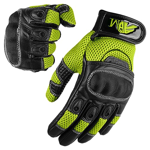 ADM Motorradhandschuhe Leder Damen Frauen CE Geprüft Zertifiziert Taktile Touchscreen Handschuhe Berührung Scooter Motorroller Handschuhe Sommer Jede Jahreszeit, Ref 9001, Fluoreszierend Größe M ADM Motorradhandschuhe Leder Damen Frauen CE Geprüft Zertifiziert Taktile Touchscreen Handschuhe Berührung Scooter Motorroller Handschuhe Sommer Jede Jahreszeit, Ref 9001, Fluoreszierend Größe M von ADM