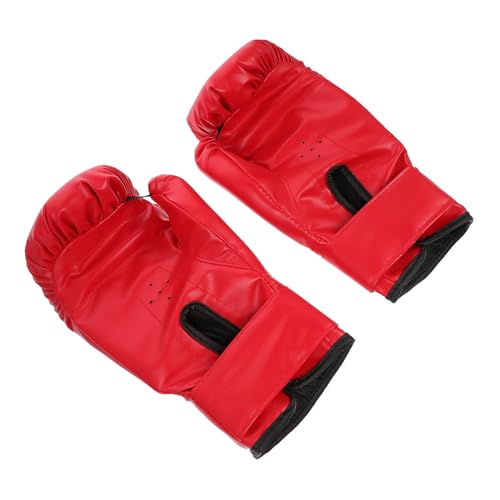 ADOCARN 1 Paar Dicke Boxhandschuhe Boxsack-Handschuhe Kampfhandschuhe Boxausrüstung Fitness Handschuhe fitnesshandschuhe professionelle Kickboxhandschuhe verdickte Boxhandschuhe Pu rot von ADOCARN