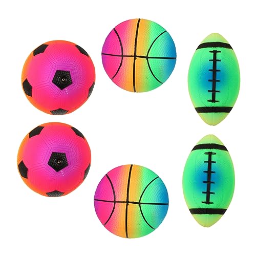 ADOCARN 2 Aufblasbare Bälle Für Kinder Kinder Basketball Kinder Rugby Kinder Basketball Kinder Rugby Kinder Fußball Aufblasbarer Ball Kinder Fußball Kinder Basketball PVC von ADOCARN