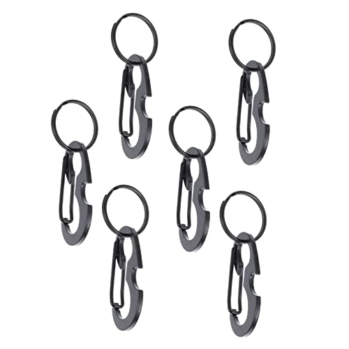 ADOCARN Outdoor-Schlüsselanhänger, 6 Stück, multifunktionaler Schlüsselanhänger, Reise-Karabiner, Metall, Edelstahl, Verschlusskarabiner-Clip von ADOCARN
