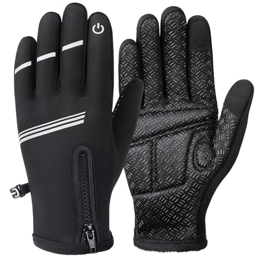 ADVIGO Fahrradhandschuhe Warme Winddichte Winter Radfahren Handschuhe rutschfeste Touchscreen Handschuhe MTB-Handschuhe Vollfinger Outdoor Sports Handschuhe Radsporthandschuhe für Herren Damen (L) von ADVIGO