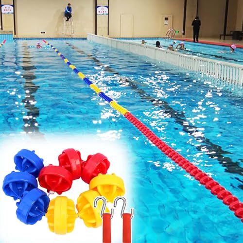 Schwimmfähiges Poolseil zur Unterteilung des Pools von 5,5 m, 6,0 m und 1,9 m, 2,3 m, 2,4 m, 3,6 m, Schwimmbahnleinen zum Markieren des tiefen Endes, schwimmende Trennlinie für Poolbojen, von ADZQM