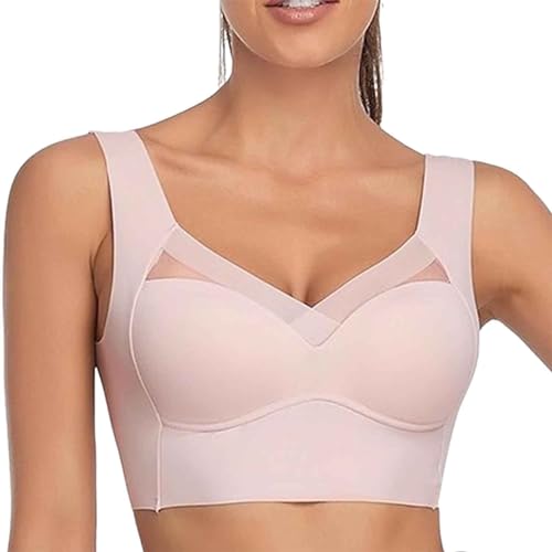 ADovz Hatmeo-BH, Hatmeo Haltungskorrektur-BH, Keilani-Spitzen-Push-Up-BH (3XL,Powder) von ADovz