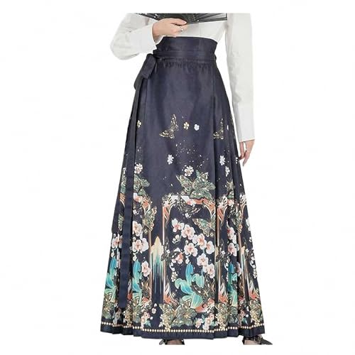 AEETYL Moderner modifizierter Hanfu-Rock Mamianqun für Frauen im chinesischen Stil, Frühling und Herbst, Geburtstagsfeier, Elegantes Retro-Hemd und Pferdegesichtsrock-Anzug,Skirt,L von AEETYL