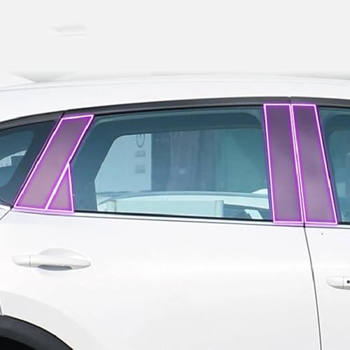 AENQNVK Auto-Außenfenster BC-Mittelsäulenleiste Transparente TPU-Schutzfolie, passend für Mazda CX-5 2017-2023 Zubehör von AENQNVK