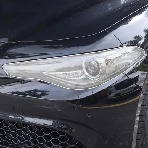 AENQNVK Transparente/geräucherte Schwarze TPU-Schutzfolie für die Außenscheinwerfer des Autos, passend für Alfa Romeo Giulia 2017–2023 von AENQNVK