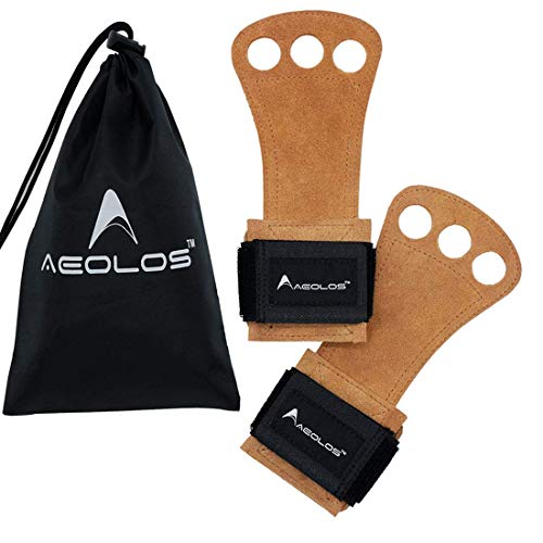 AEOLOS Gymnastik-Handgriffe aus Leder, ideal für Gymnastik, Gewichtheben, Klimmzüge, Kugelhanteln und Crossfit-Training von AEOLOS