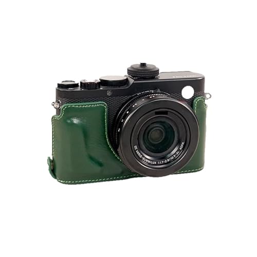 Kameratasche für Leica D-Lux 8 Compact Digitalkamera, echtes Leder, Halbgehäuse, Basis-Hülle, mit Öffnung unten, Grün Kameratasche für Leica D-Lux 8 Compact Digitalkamera, echtes Leder, Halbgehäuse, Basis-Hülle, mit Öffnung unten, Grün von AFGRAPHIC