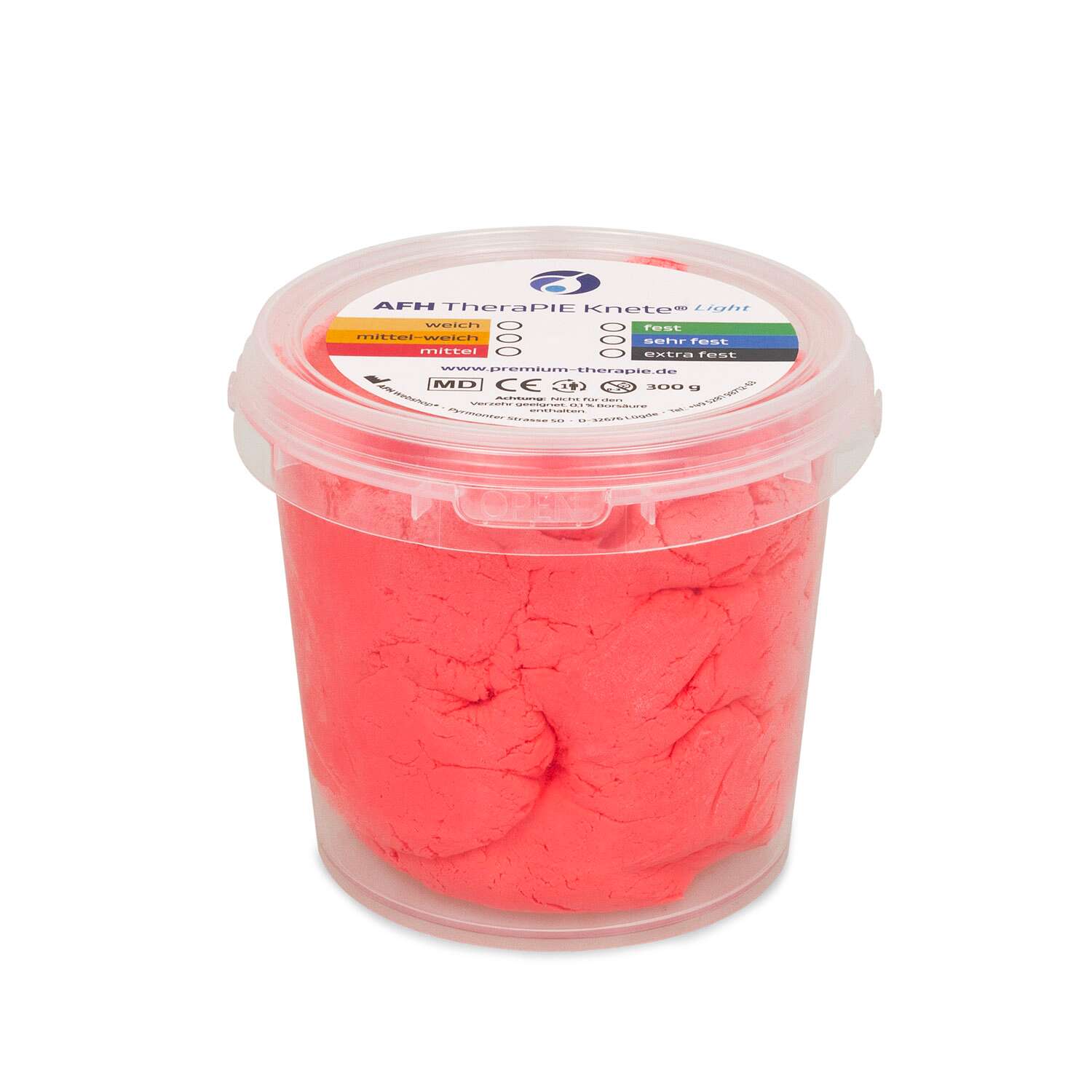AFH Webshop Therapieknete "Light", Rot, mittel, 12x12x11 cm, 300 g AFH Webshop Therapieknete "Light", Rot, mittel, 12x12x11 cm, 300 g von AFH Webshop