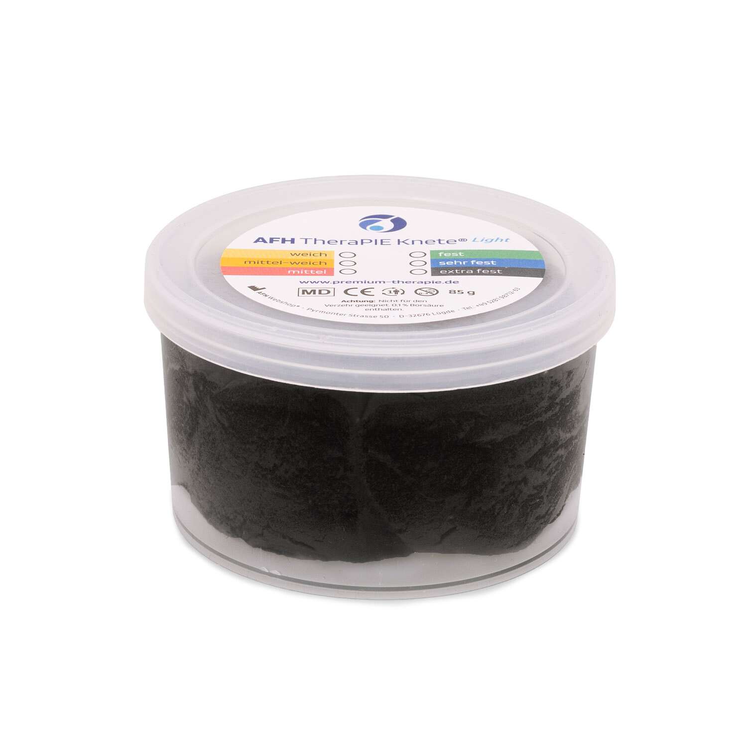 AFH Webshop Therapieknete "Light", Schwarz, extra fest, 8,5x8,5x4 cm, 85 g AFH Webshop Therapieknete "Light", Schwarz, extra fest, 8,5x8,5x4 cm, 85 g von AFH Webshop