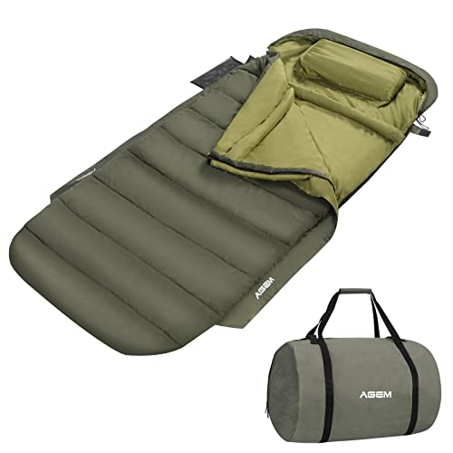 AGEM Schlafsack Sommer Erwachsene 3-4 Jahreszeiten Schlafsäcke Camping Sleeping Bag 225x100cm 4kg (Sommer) von AGEM