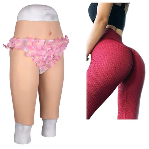 AGGBDYXO Silikon Realistische Höschen Butt Shaper Body Lifter Enhancer, Verstecken Gaff Shorts Knielange Briefs für Crossdresser,Color 3,Basic von AGGBDYXO