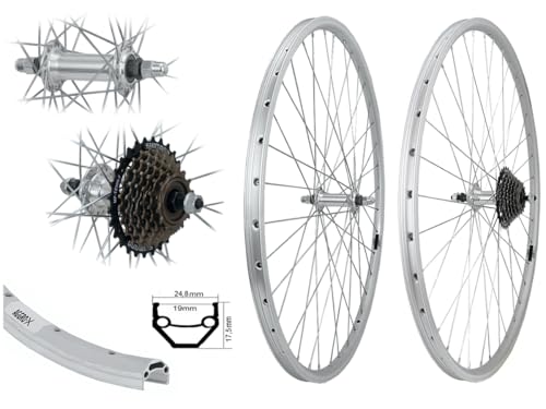 AGGRO-X 28 Zoll Laufradsatz Alu Vorderrad Hinterrad 19-622 Silber V-Brake Felgenbremse inkl. 7 Fach Zahnkranz 21 Gang AGGRO-X 28 Zoll Laufradsatz Alu Vorderrad Hinterrad 19-622 Silber V-Brake Felgenbremse inkl. 7 Fach Zahnkranz 21 Gang von AGGRO-X