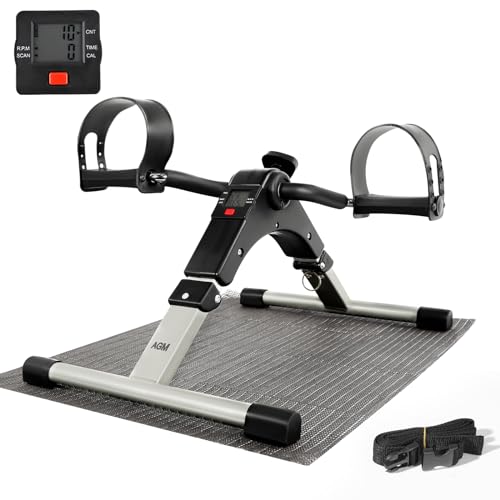 AGM Mini-Heimtrainer Fahrrad, Arm und Beintrainer Fitnesstrainer, Fitness, Hometrainer Bewegungstrainer mit LCD-Monitor und Einstellbarem Widerstand, Fitnessgerät für Zuhause, Büro von AGM