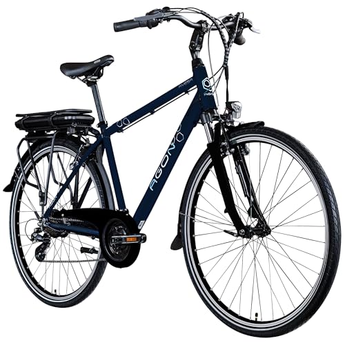 AGON Avesa E Bike Trekkingbike Herren oder Damen 28 Zoll 155-185 cm Pedelec Elektrofahrrad mit Ananda Motor 25 km/h (dunkelblau, 48 cm) von AGON