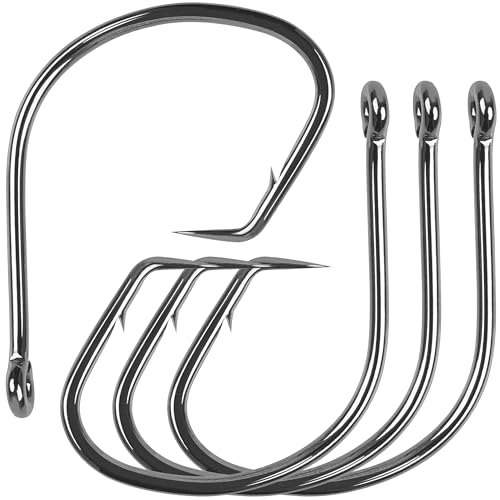 Kreis-Angelhaken, 120 Stück, ver Wels-Kreis, Haken aus Hartstahl, Octopus, Angelhaken für Barsch, Forelle, Süßwasser, Salzwasser, Größe 6#-10/0 Kreis-Angelhaken, 120 Stück, ver Wels-Kreis, Haken aus Hartstahl, Octopus, Angelhaken für Barsch, Forelle, Süßwasser, Salzwasser, Größe 6#-10/0 von AGOOL