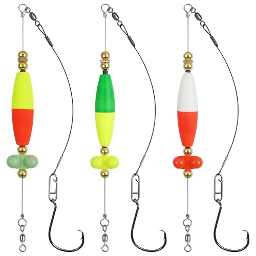 Waller-Rig Wallerpose Rigs, Catfishing Tackle Posen mit Rassler Catfishing Ausrüstung, 4pcs Santee Cooper Rigs zum Wallerangeln 8/0 Kreishaken für Peg Posen Welsvorfach zum Bankangeln von AGOOL