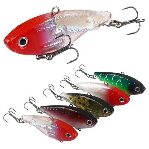 Weiche Angelköder, Schwimmköder, Jigköpfe, Paddelschwanz, Schwimmköder, vorgerigte Schwimmköder mit Drillingshaken, Crankbait-Schwimmköder, Schwimmköder für Barsch, Forelle, Zander, Angeln (6,1 cm, 10 von AGOOL